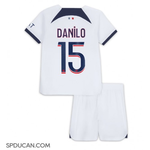Dječji Nogometni Dres Paris Saint-Germain Danilo Pereira #15 Gostujuci 2023-24 Kratak Rukav (+ Kratke hlače)